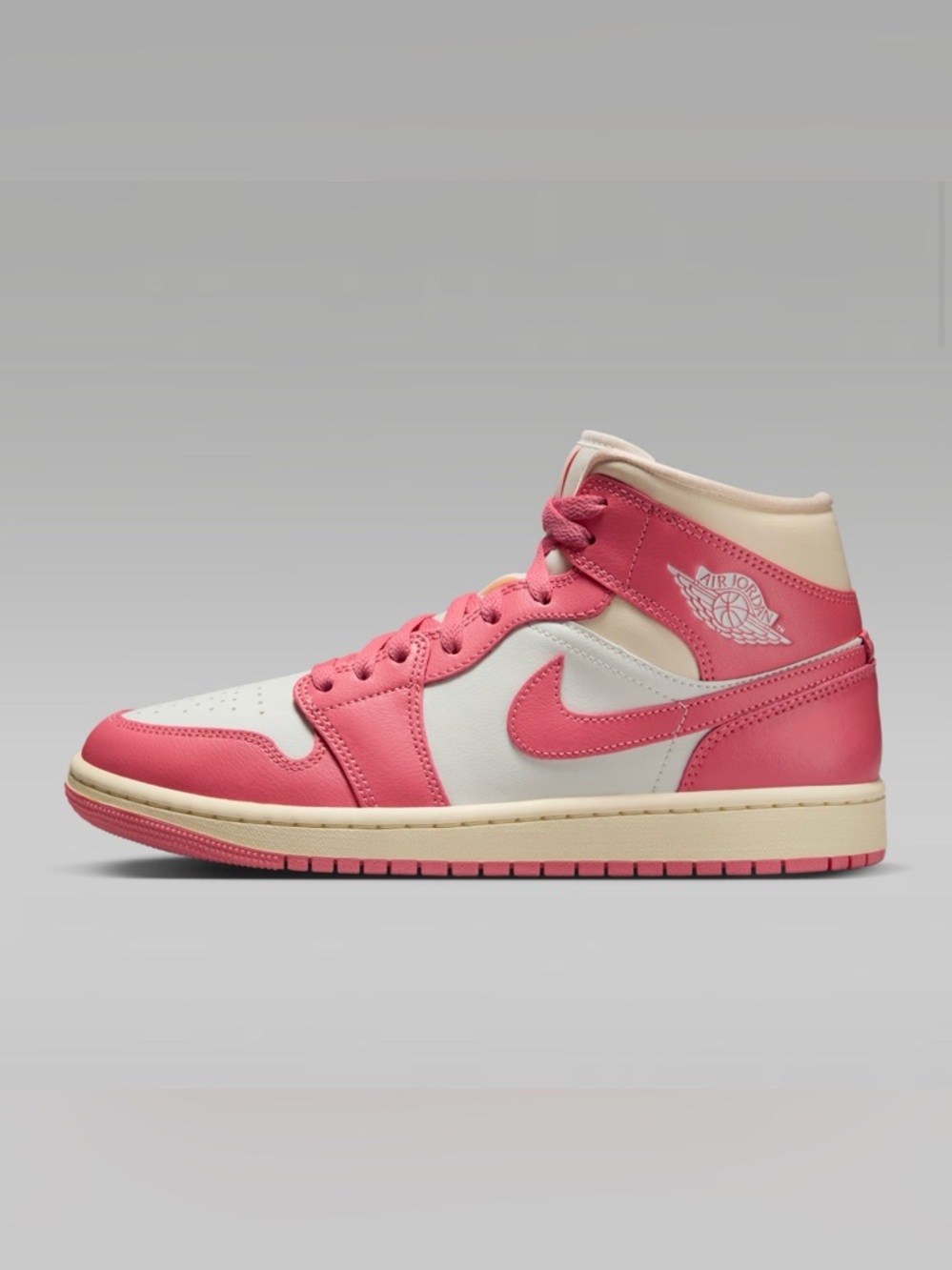 Air Jordan Women's Coral and Cream Mid-Top Sneaker